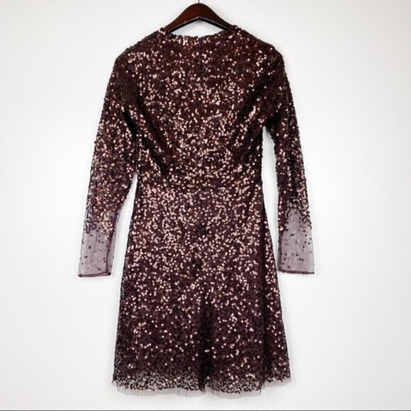 French Connection Emille Sparkle Long Sleeve Sequin Sheath Mini Dress 0/XS NWOT - Picture 5 of 9